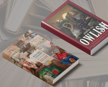 Book covers for Moving a Stone by Yam Gong and Owlish by Dorothy Tse side by side