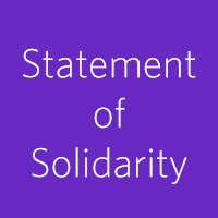 "Statement of Solidarity" in white text against a purple background